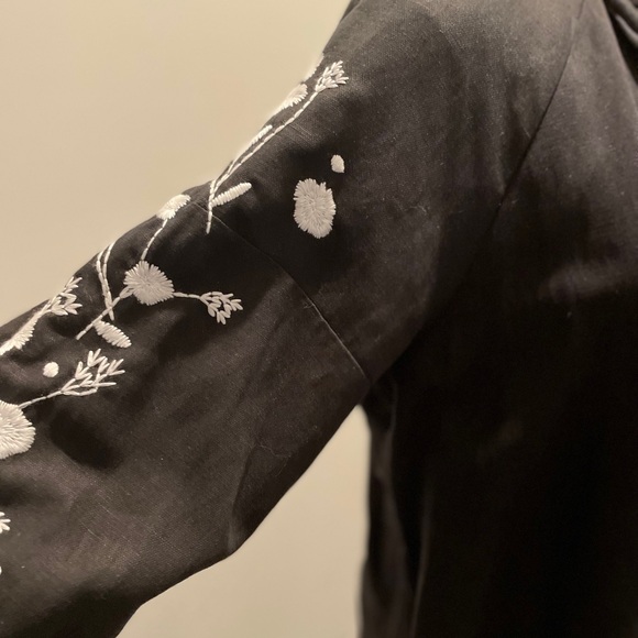 Dolan at Anthropologie Shift Dress Black White SizeM Embroidered Baggy Bohemian - Picture 11 of 14